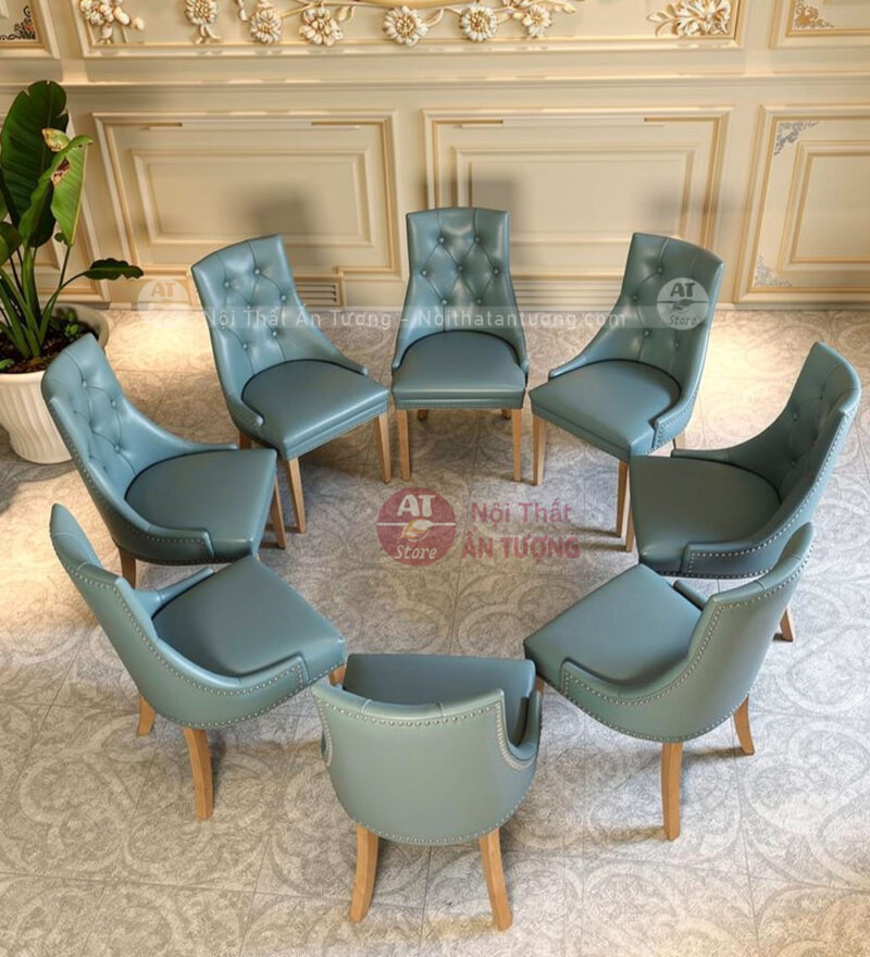 ghế màu xanh pastel